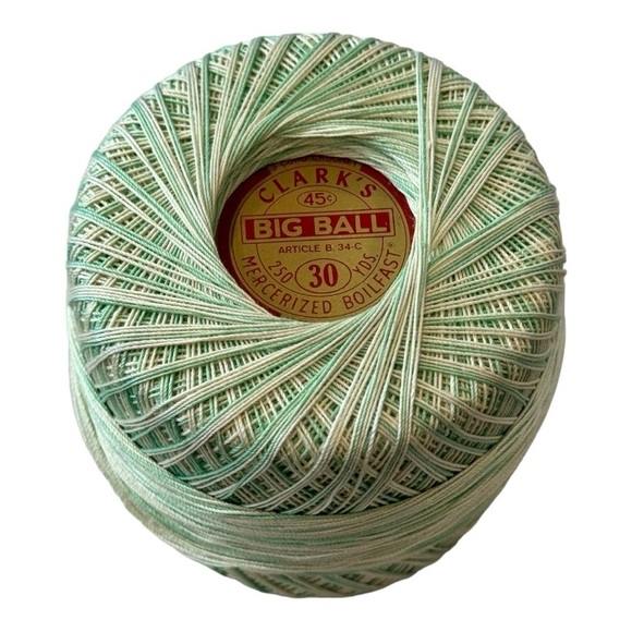 CLARK’S Vintage Big Ball Mercerized Boilfast Crochet Thread Varigated 250 Yards - Picture 3 of 4